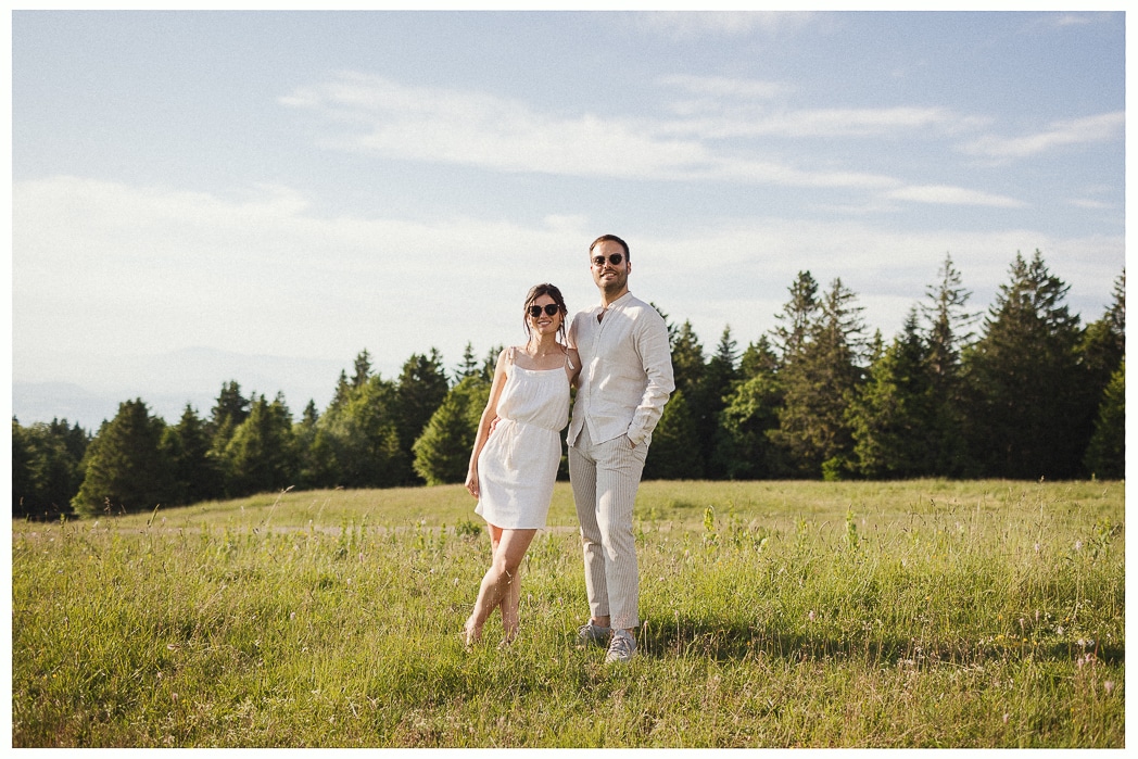 Shooting couple sur le Semnoz au dessus d'Annecy pour Oriana & Théo